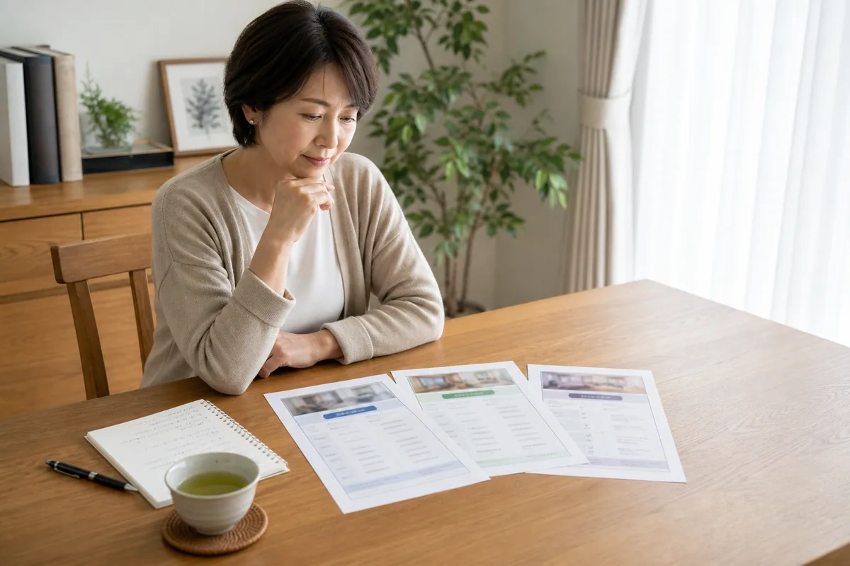 東京湾の海面に並ぶ3隻の船舶のイメージ（委託・合同・個別プランの費用比較を象徴）